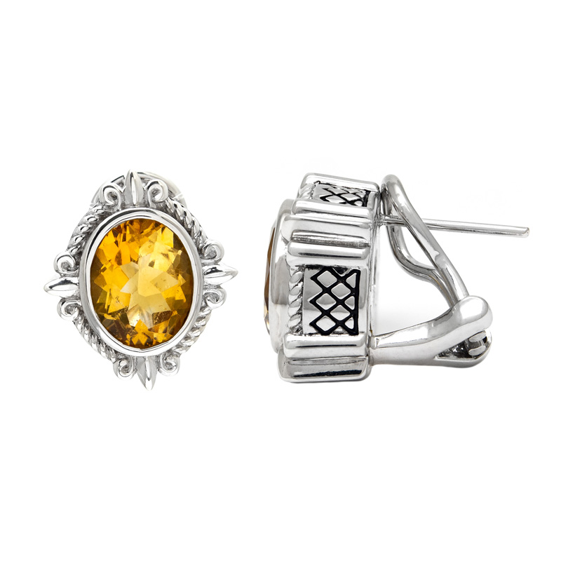 Silver Citrine Earrings