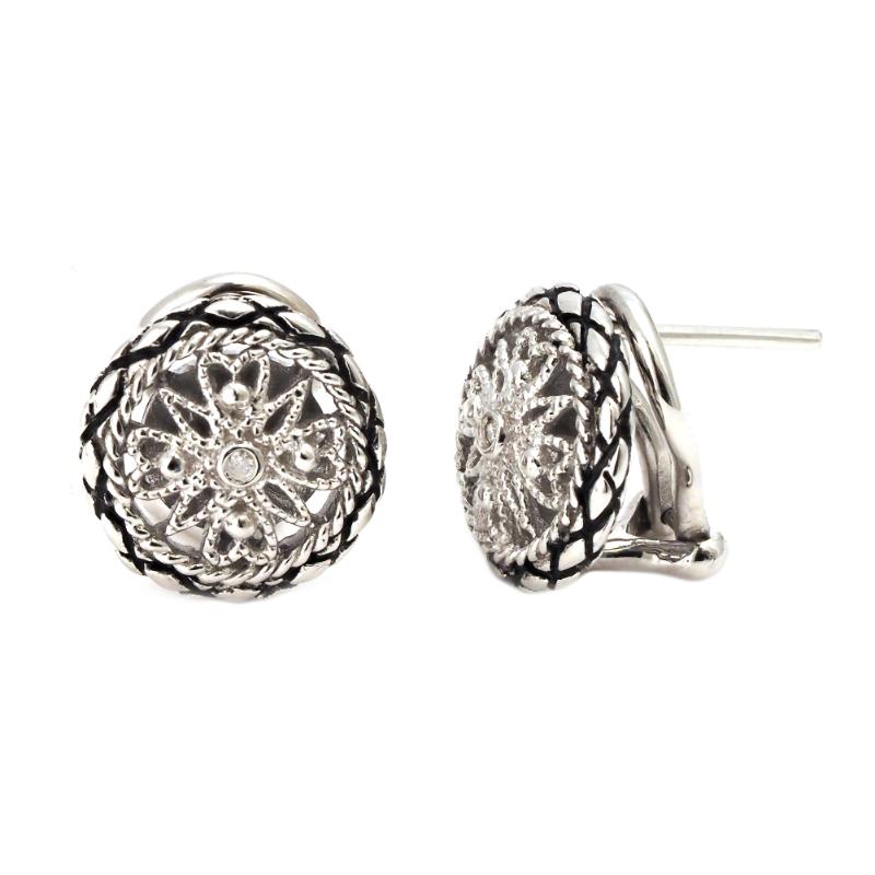 Silver Diamond Earrings