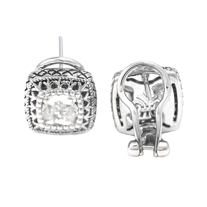 Silver White Topaz Earrings
