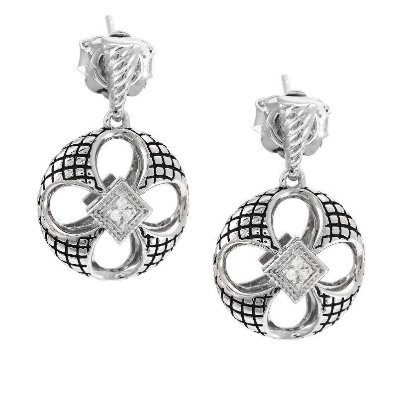 Silver Diamond Earrings