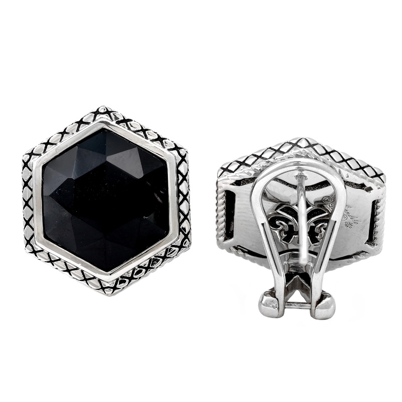 Silver Onyx Earrings