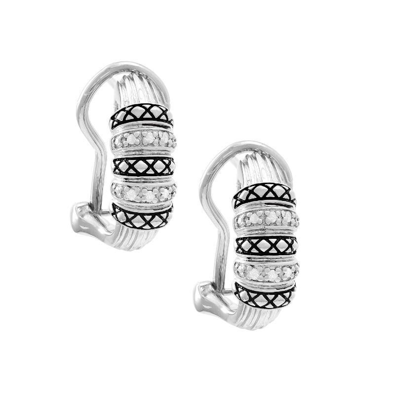 Silver Diamond Earrings