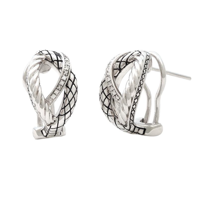 Silver Diamond Earrings