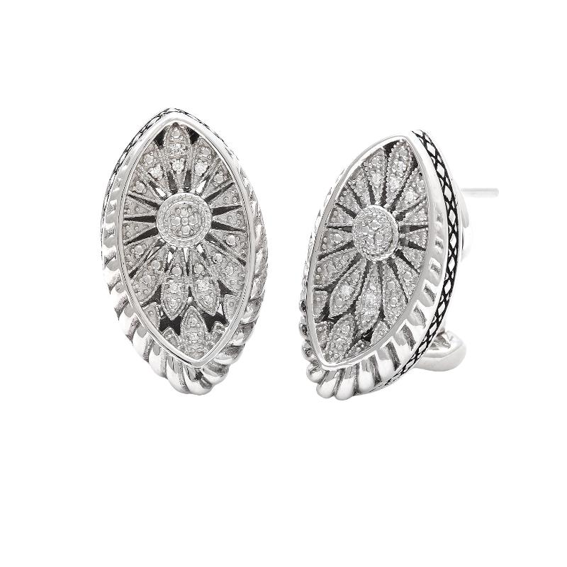 Silver Diamond Earrings