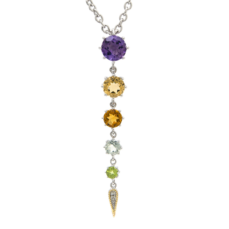 18K/Silver Multi Gem Necklace