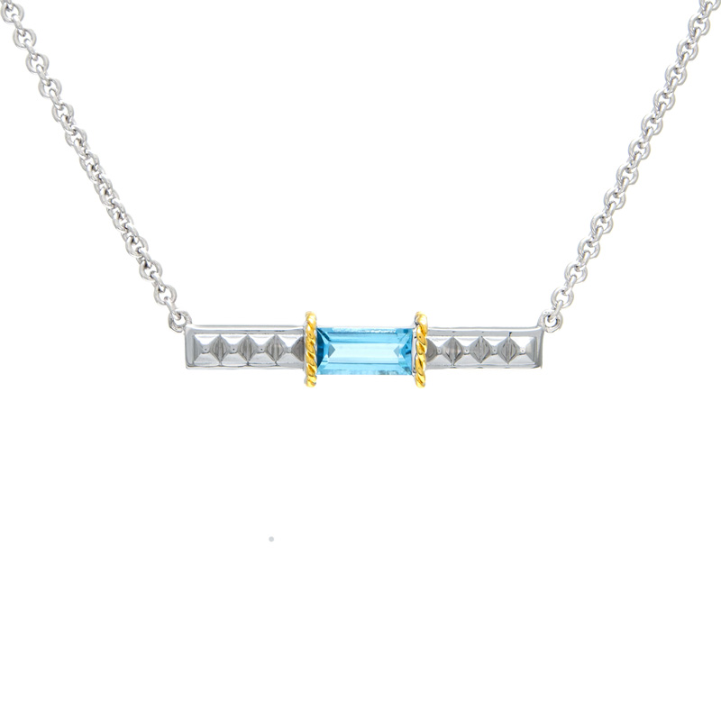 18K/Silver Blue Topaz Necklace