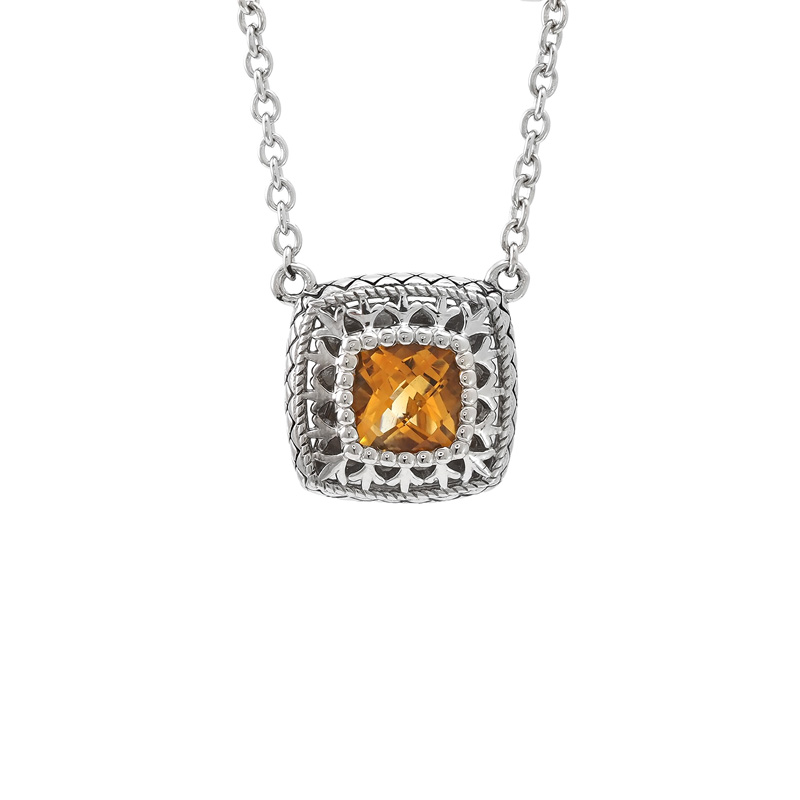 Silver Citrine Necklace