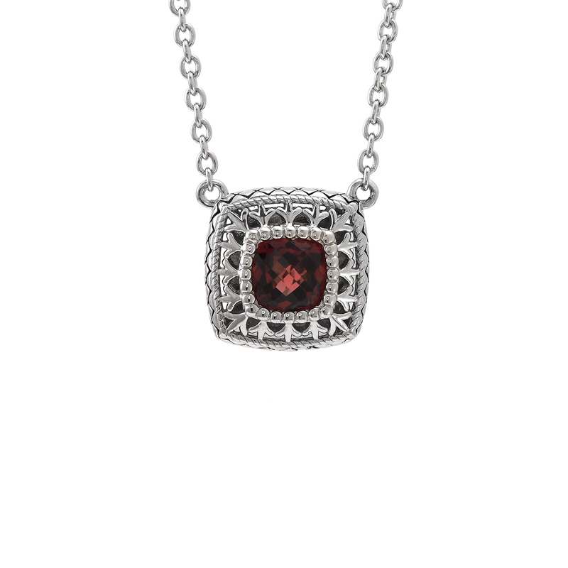 Silver Garnet Necklace