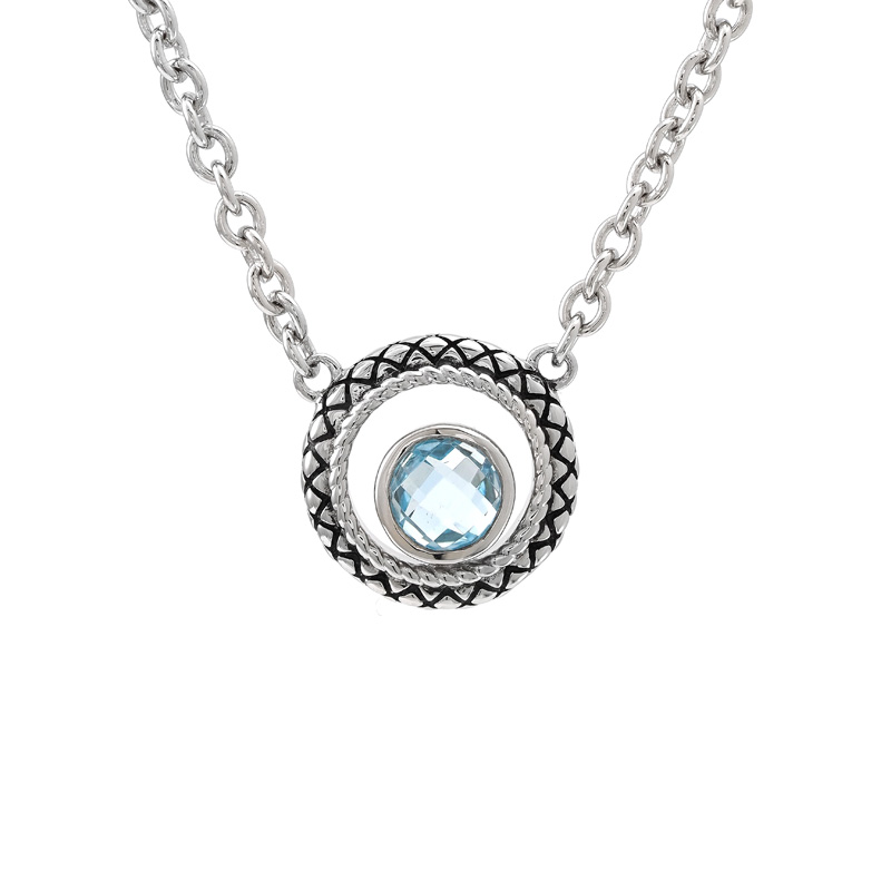 Silver Blue Topaz Necklace