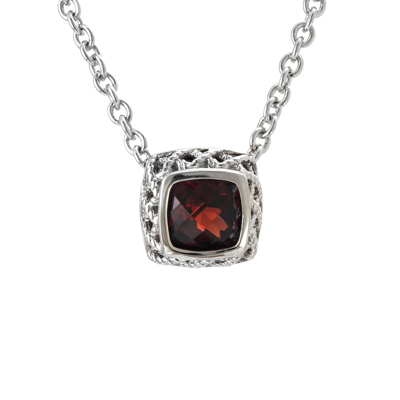 Silver Garnett Necklace