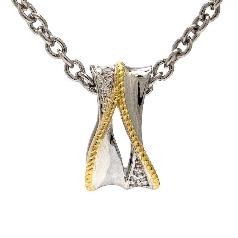 18K/Silver Diamond Necklace