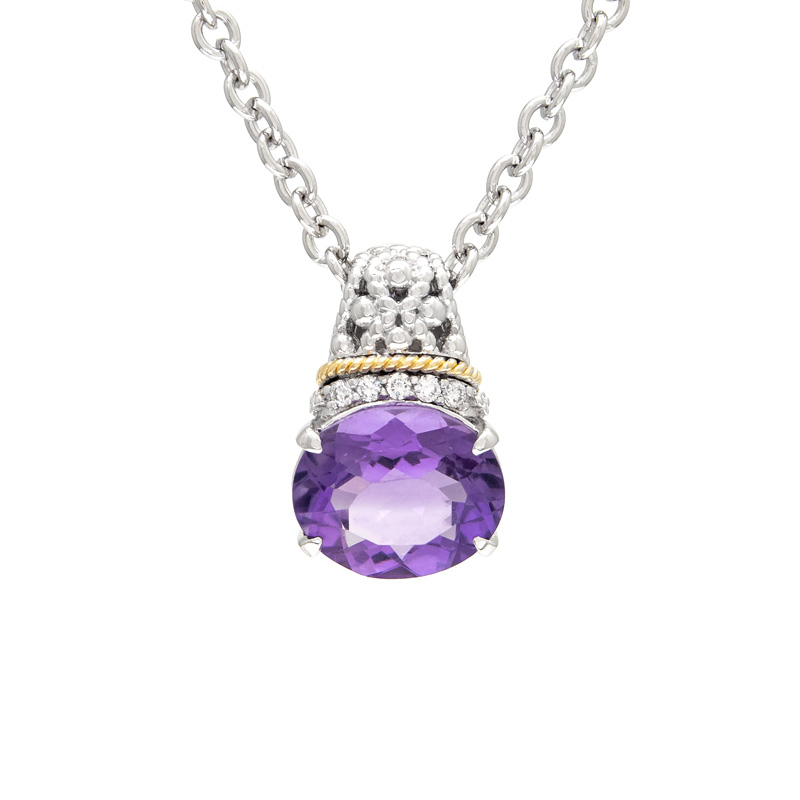 18K/Silver Amethyst Necklace