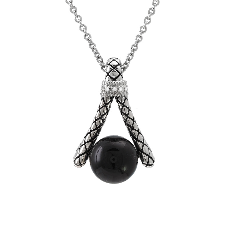 Silver Onyx Necklace (17