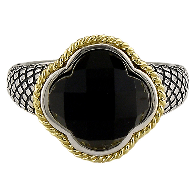 18K/Silver Onyx Ring
