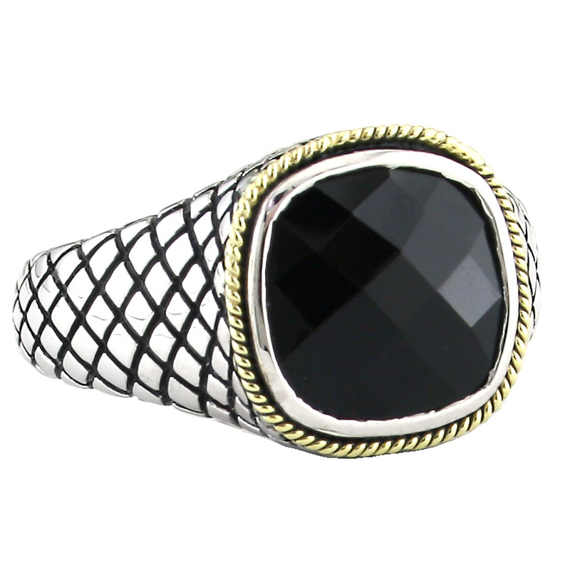 18K/Silver Onyx Ring
