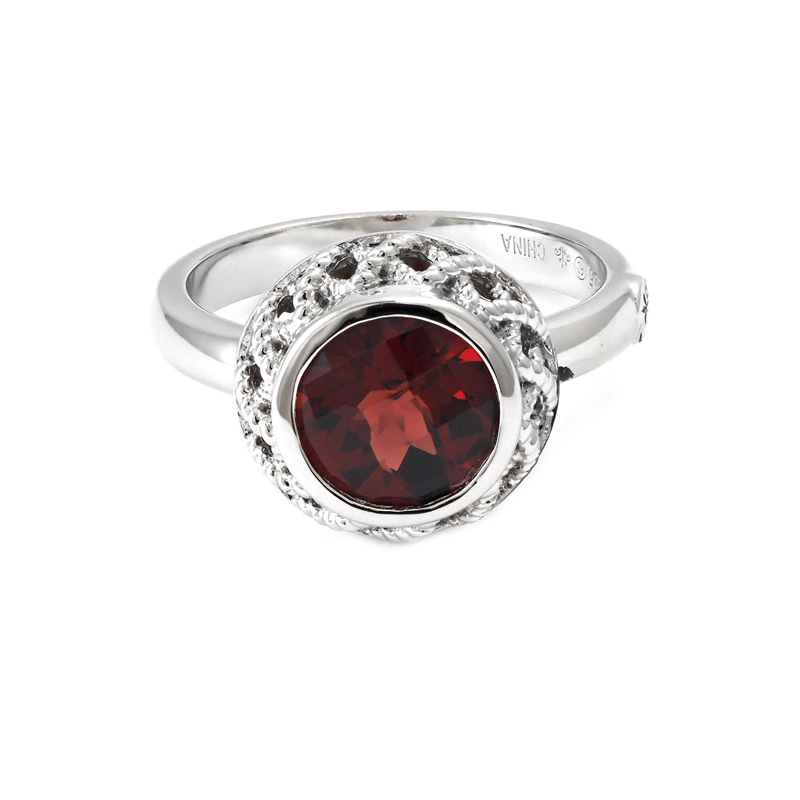 Silver Garnet Ring