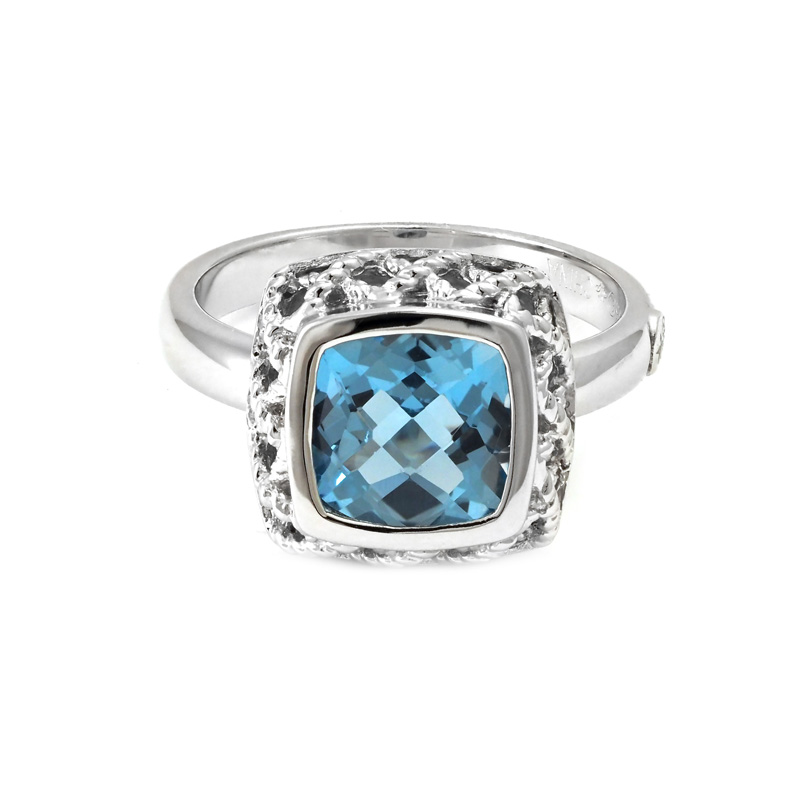 Silver Blue Topaz Ring