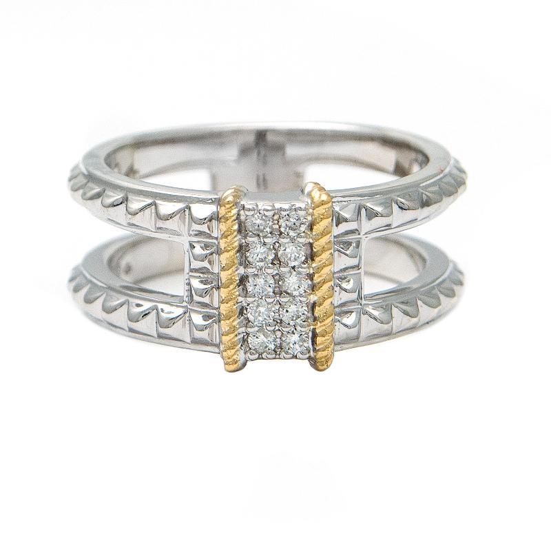 18K/Silver Diamond Ring