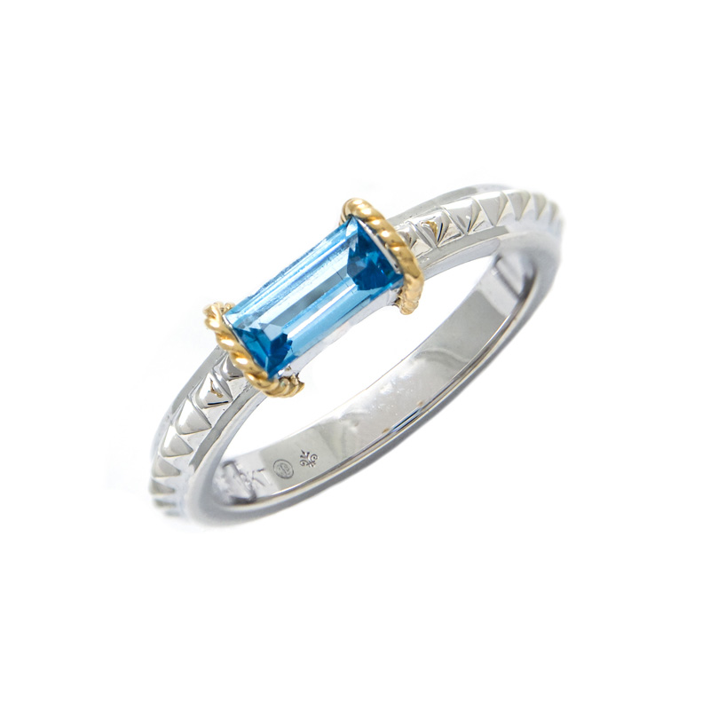 18K/Silver Blue Topaz Ring