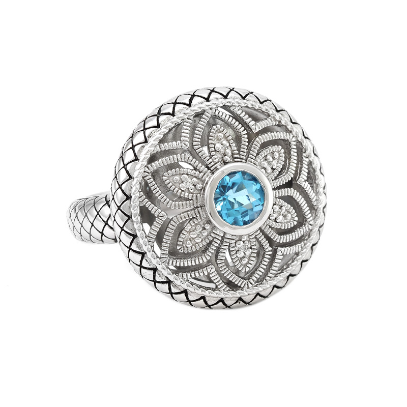 Silver Blue Topaz Ring