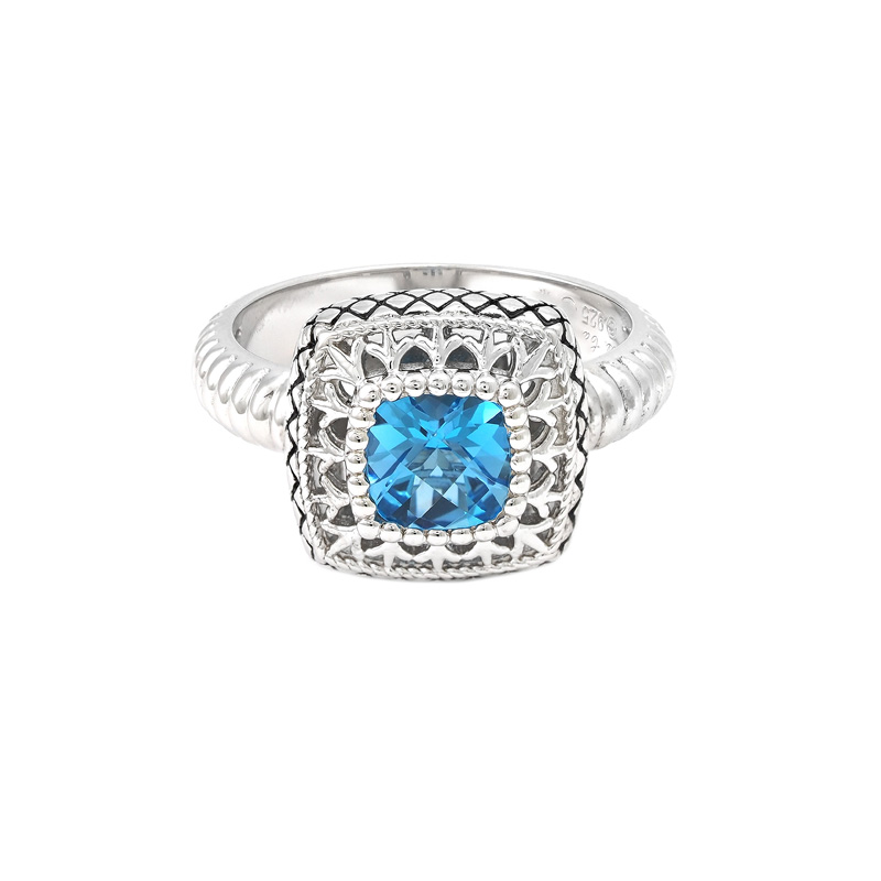 Silver Blue Topaz Ring
