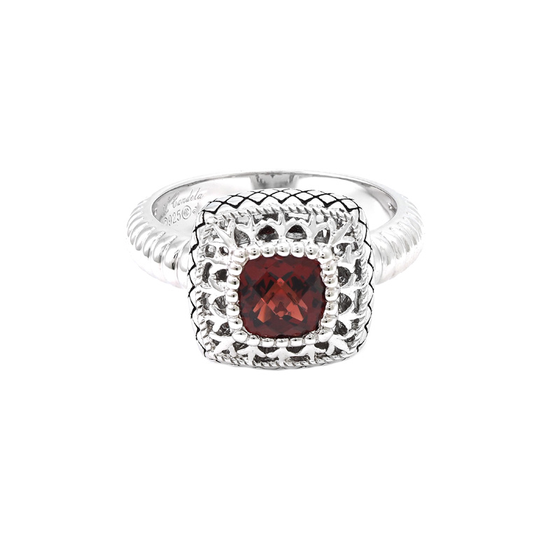 Silver Garnet Ring