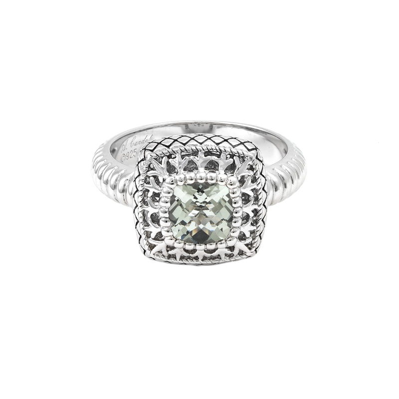 Silver Green Ametyhyst Ring