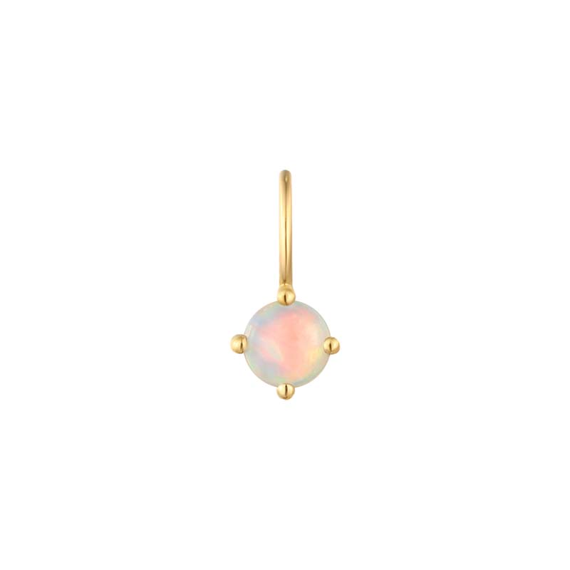 AURELIE GI "OCTOBER" 14K YELLOW GOLD OPAL NECKALCE CHARM