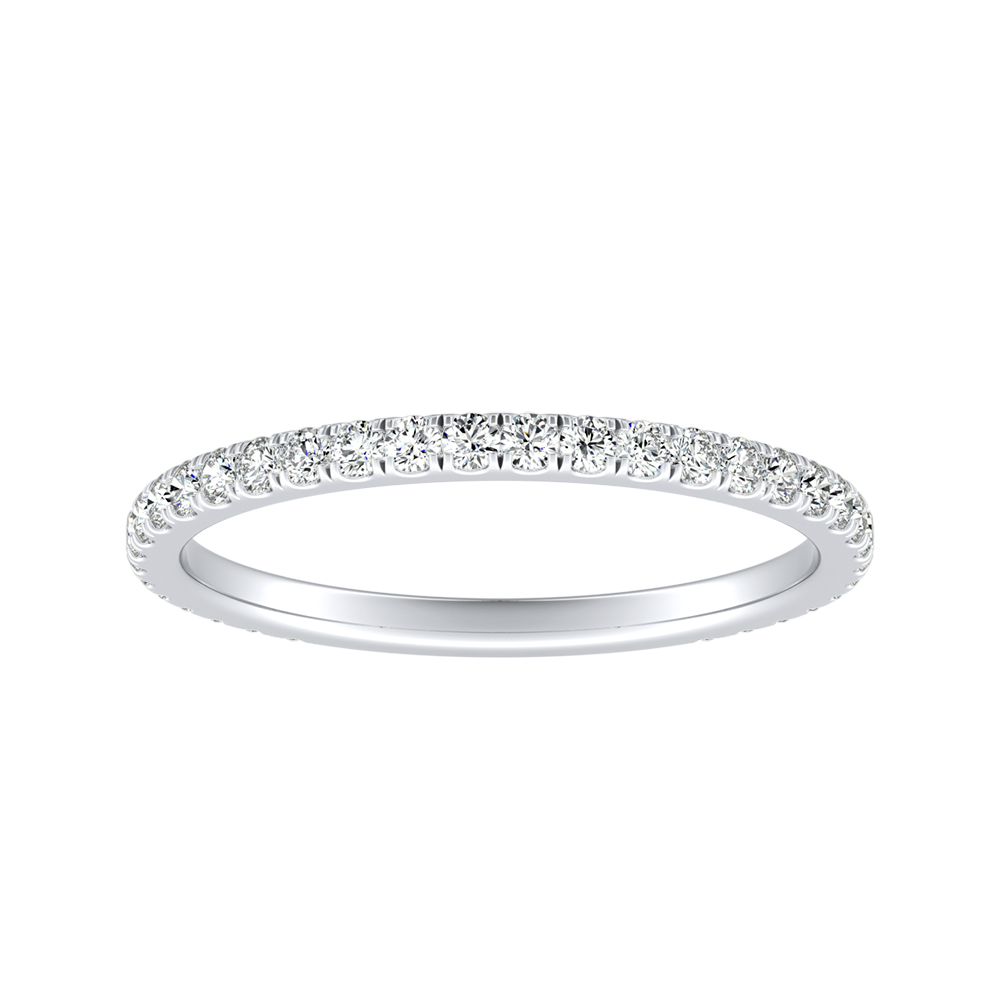 Classic Lab Grown Diamond Wedding Ring in 14K White Gold