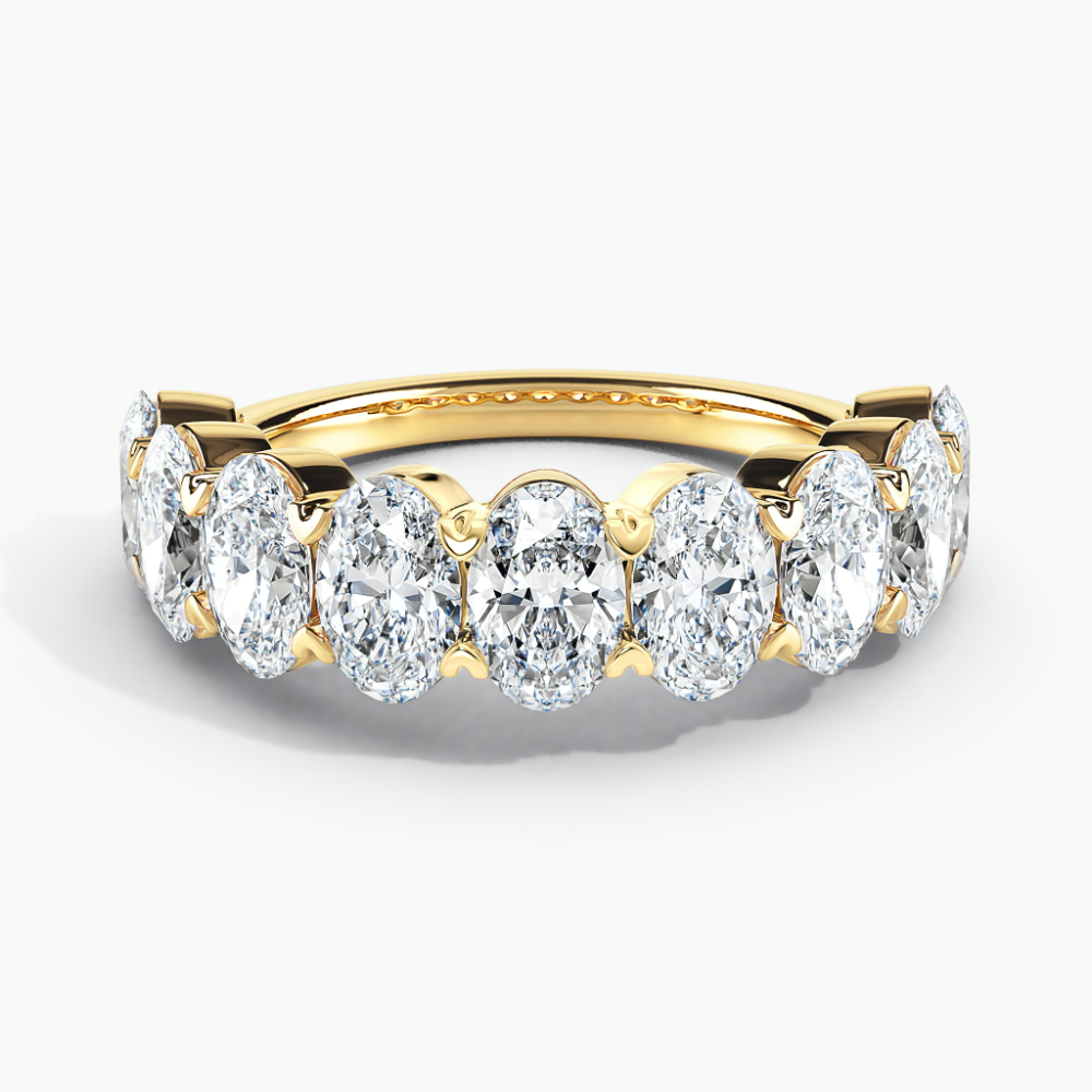 Semi Eternity Wedding Band 3.25 cttw Oval Lab Grown Diamond