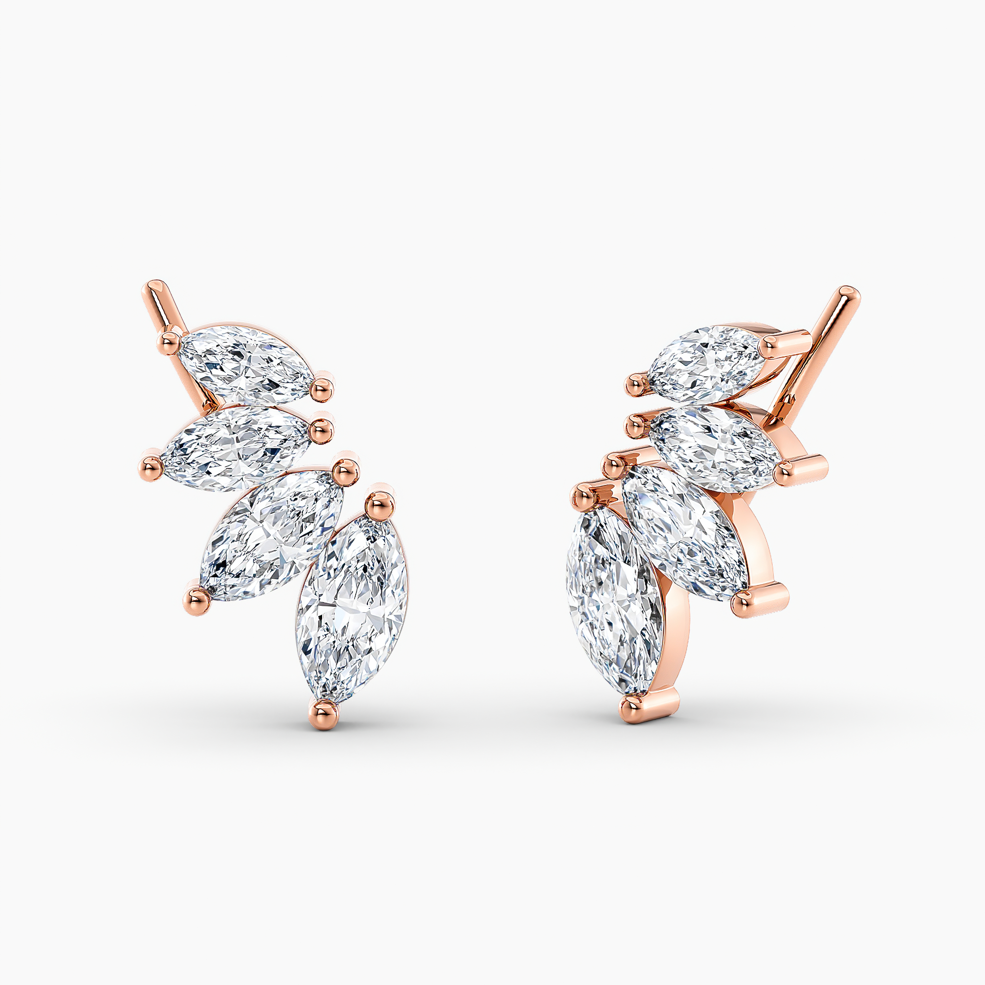 Marquise Lab Grown Diamond Earring Climbers 1.50 Ct. tw. 14K White Gold