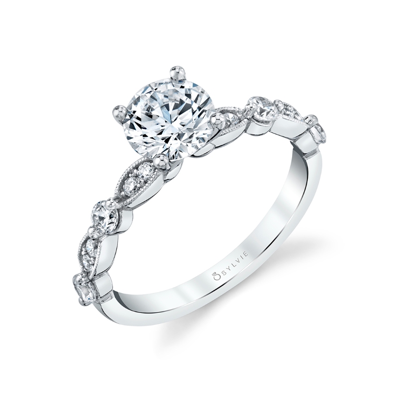 Antique Style Engagement Ring Setting - Florence