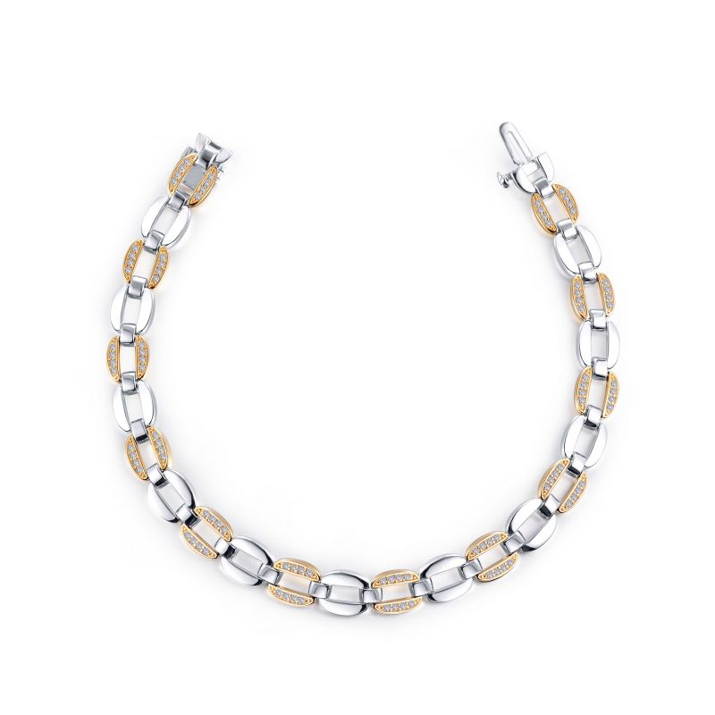 Two-tone Paperclip Link Bracelet