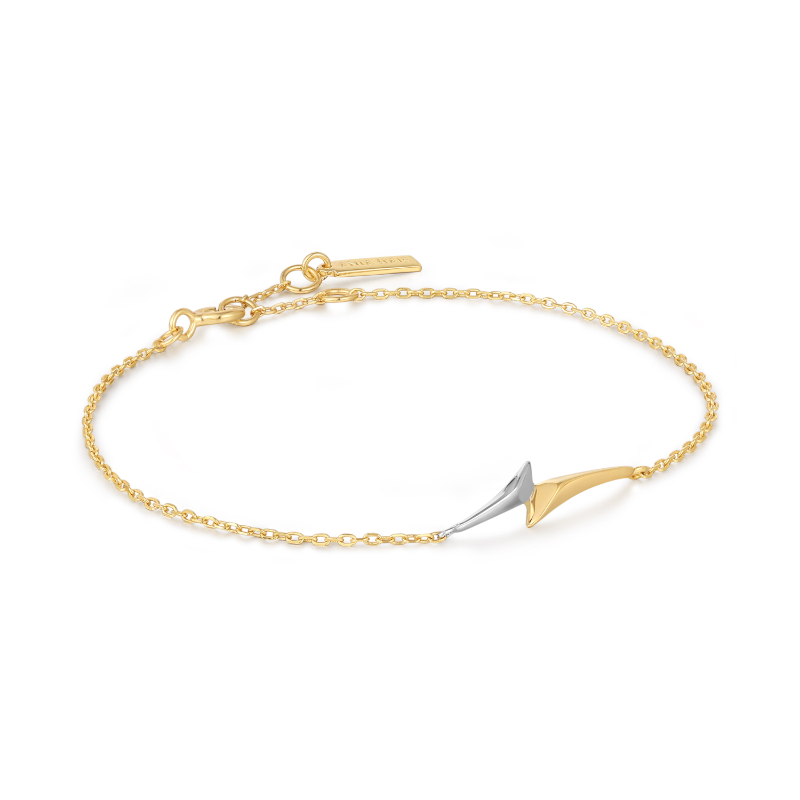 ANIA HAIE 14K GOLD PLATED ON STERLING SILVER AND STERLING SILVER ARROW CHAIN BRACELET