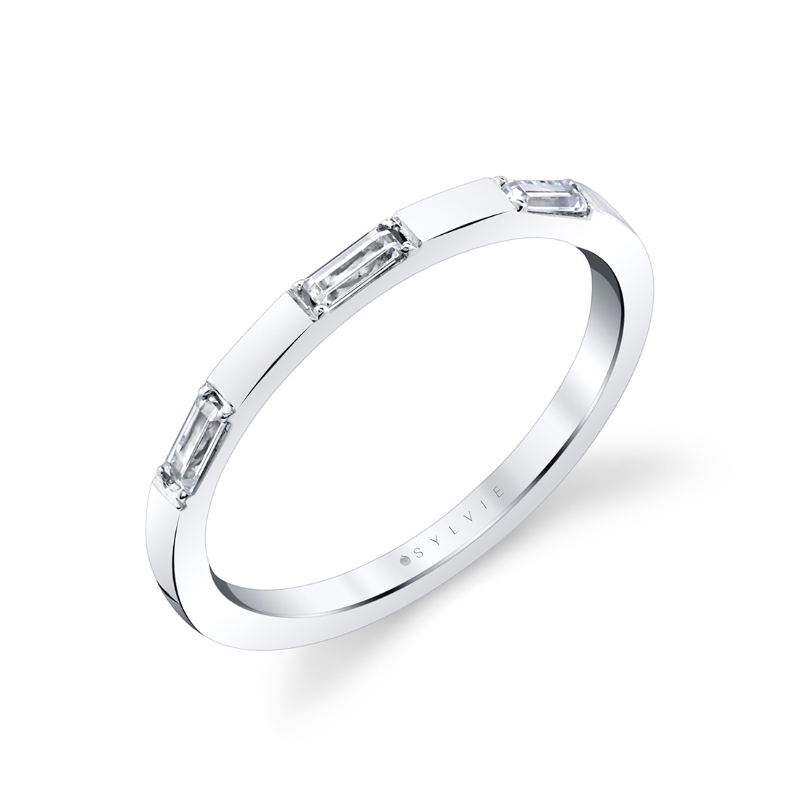 Modern Baguette Wedding Band