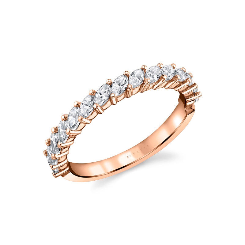Angled Marquise Diamond Wedding Band