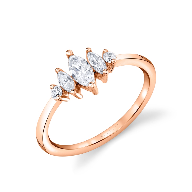 Modern Marquise Diamond Wedding Band