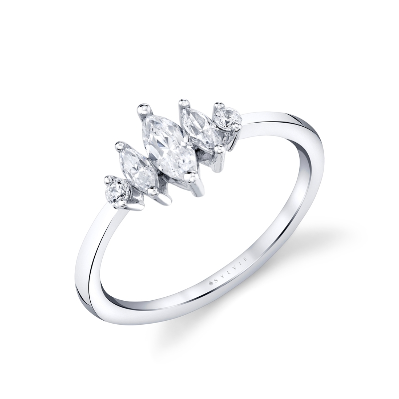 Modern Marquise Diamond Wedding Band