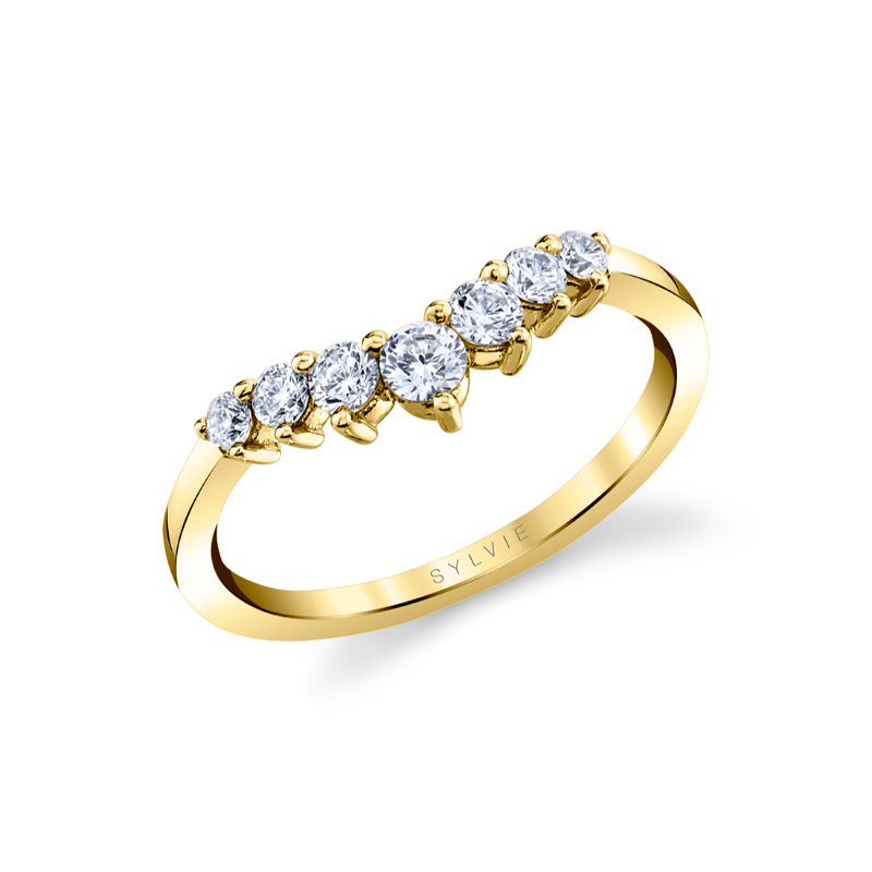Curved Diamond Wedding Ring