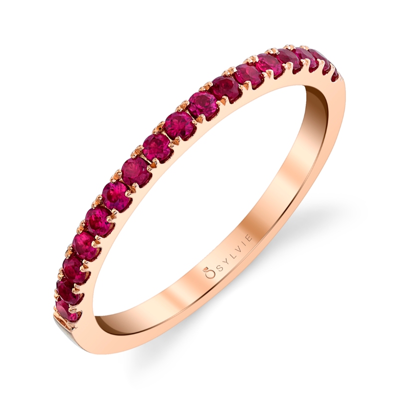 CLASSIC YELLOW GOLD RUBY WEDDING BAND