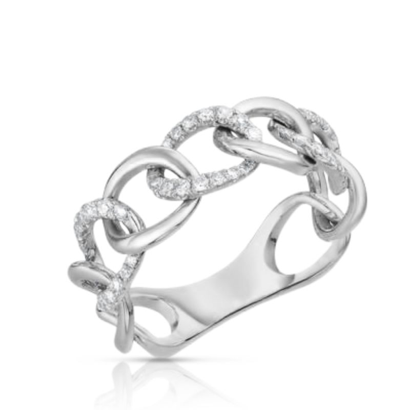 Gold and Pave Diamond Chain Ring