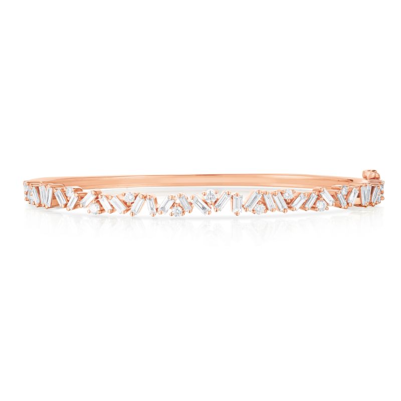 Baguette and Round Diamond Bangle