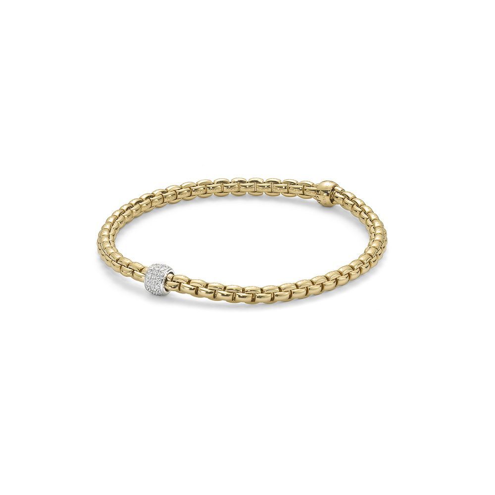 Gold And Diamond Tubular Thin Mesh Flex