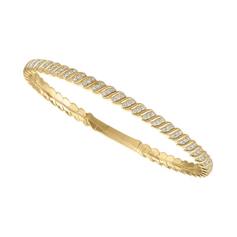 The Broadway Flexi Eternity Bangle in 14k Yellow Gold with Diamonds. 1.05ctw