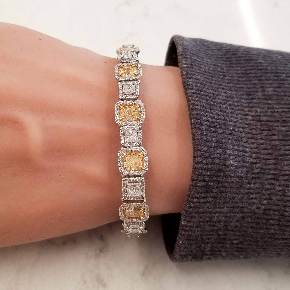 Platinum Diamond Gemstone Bracelet