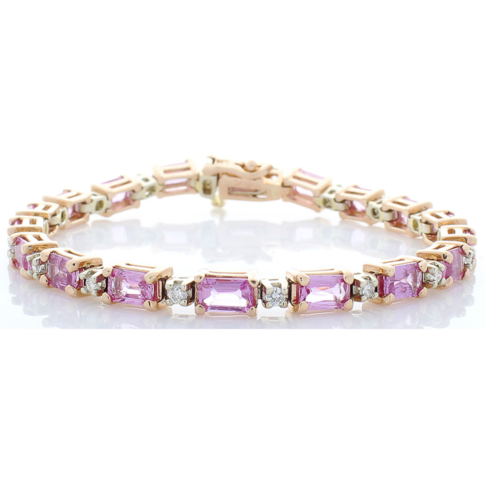 14K Two-Tone Sapphire Gemstone Bracelet