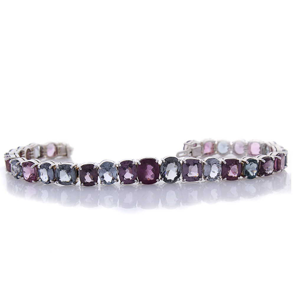 18K White Gold Spinel Gemstone Bracelet