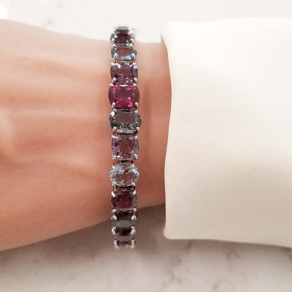 18K White Gold Spinel Gemstone Bracelet