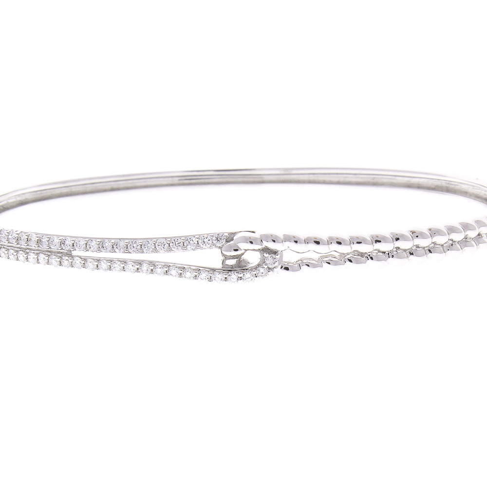 18K White Gold Diamond Gemstone Bracelet
