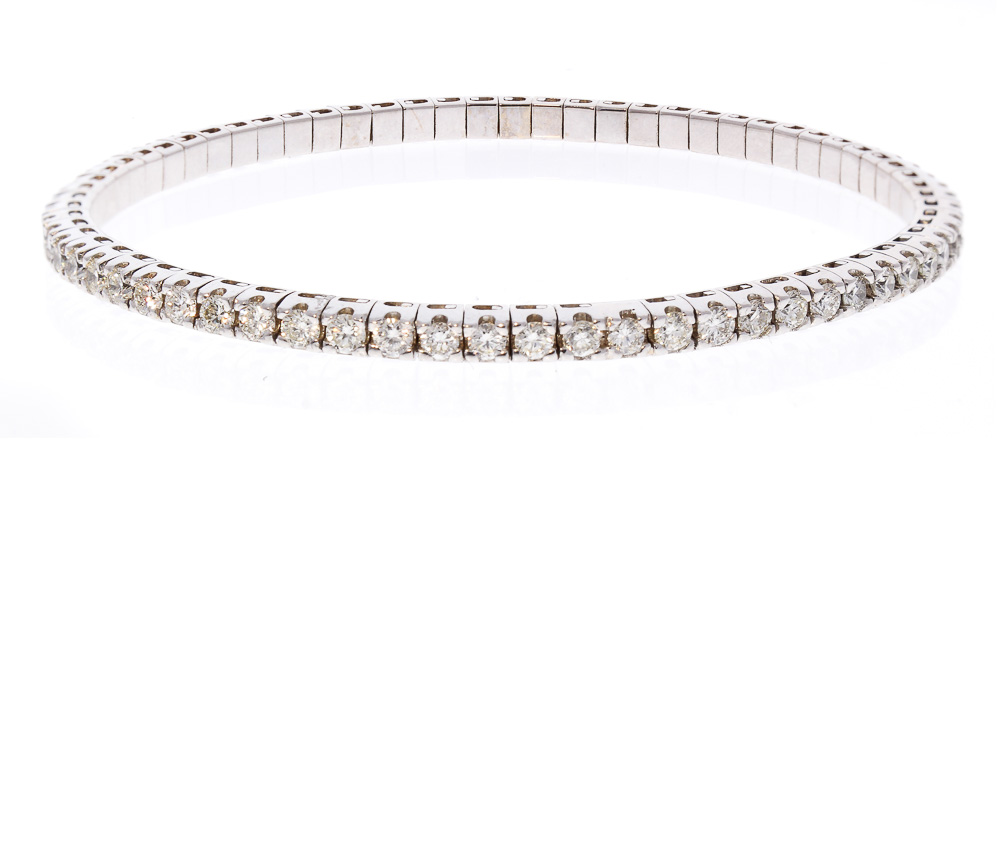 18K White Gold Diamond Gemstone Bracelet